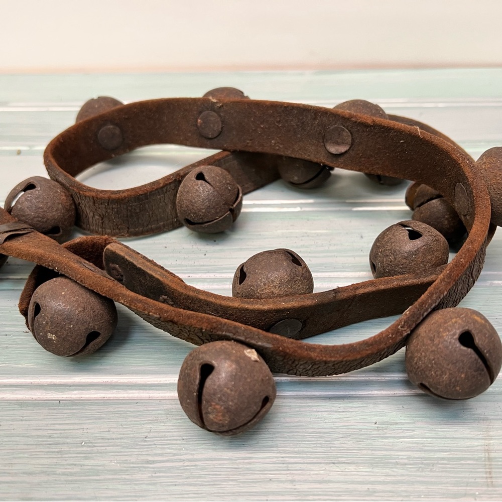 Victorian Sleigh Bells On Leather Rein